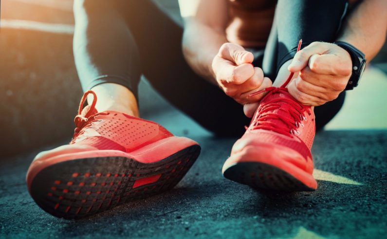 Tying sports shoes final